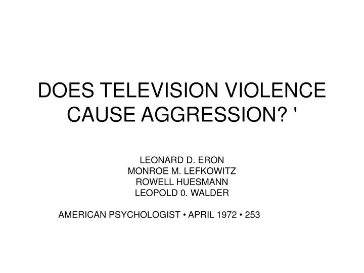 does television violence cause aggression