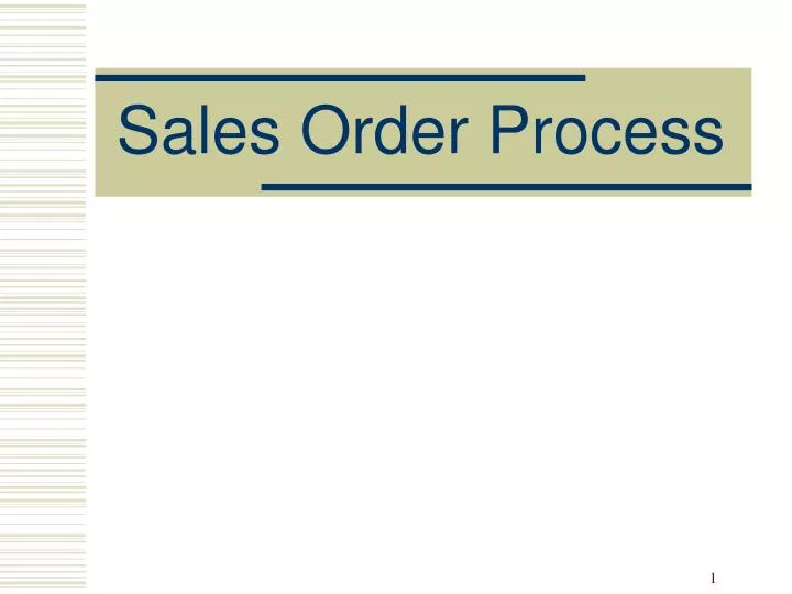 sales order process