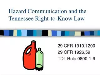 Hazard Communication and the Tennessee Right-to-Know Law