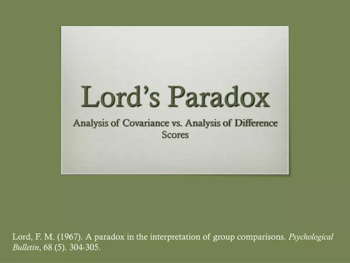 lord s paradox