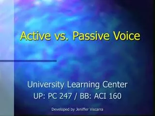 Active vs. Passive Voice