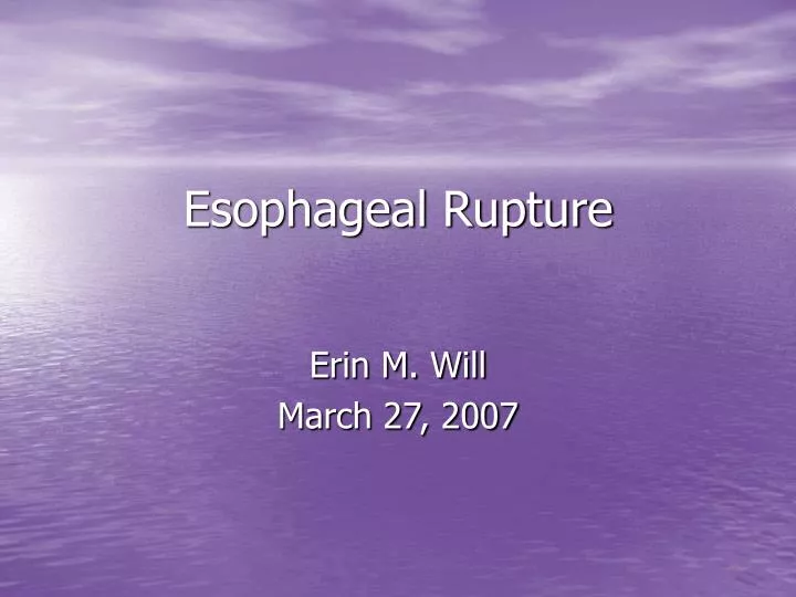 esophageal rupture