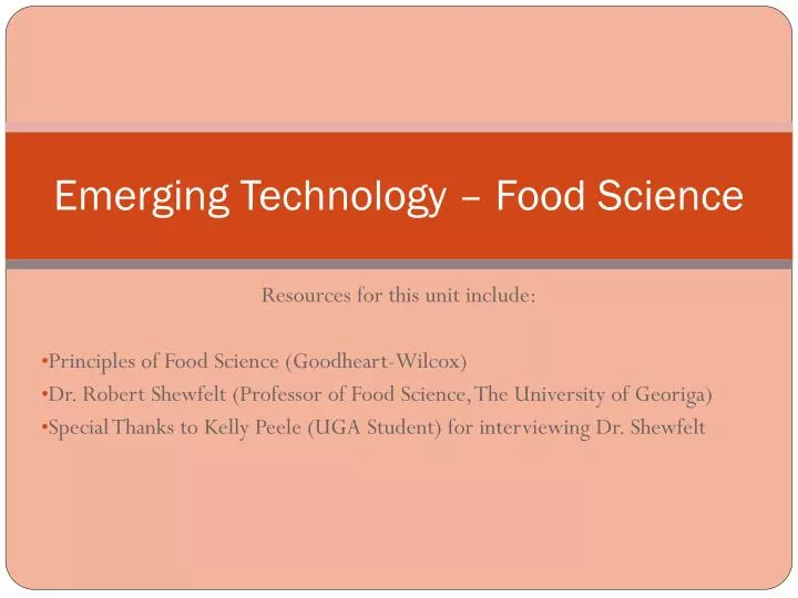 emerging technology food science