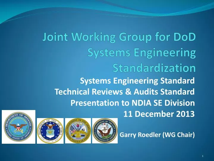 joint working group for dod systems engineering standardization