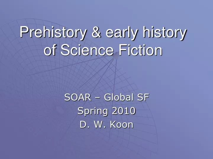 prehistory early history of science fiction
