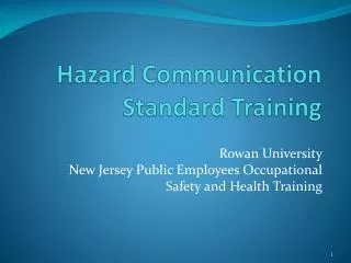 Hazard Communication Standard Training