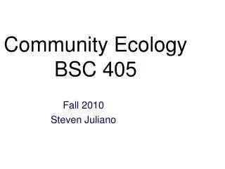 Community Ecology BSC 405