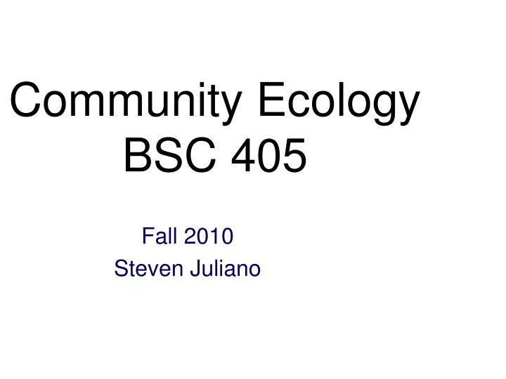 community ecology bsc 405