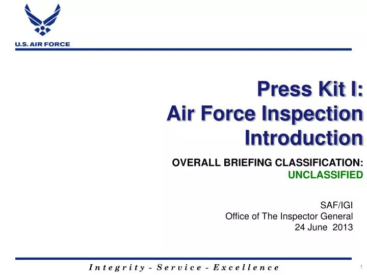 press kit i air force inspection introduction
