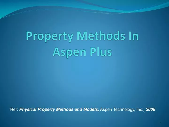 property methods in aspen plus