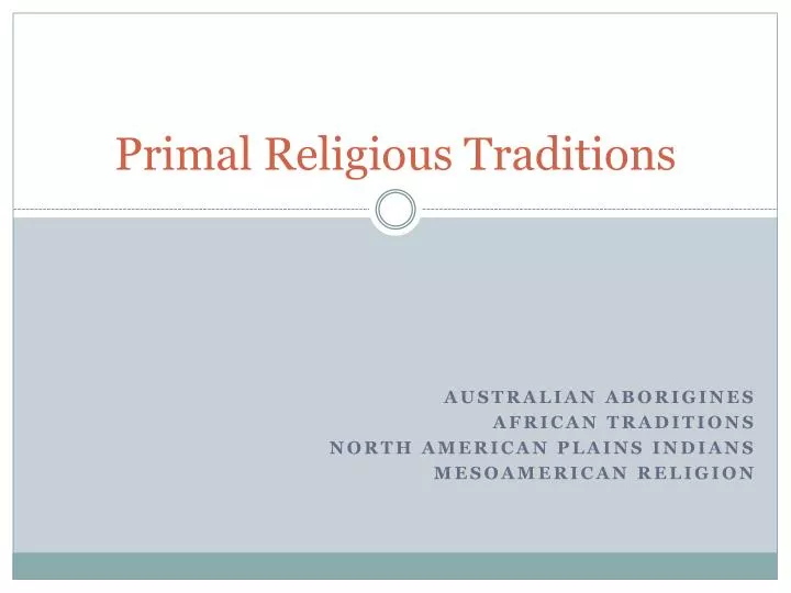 primal religious traditions