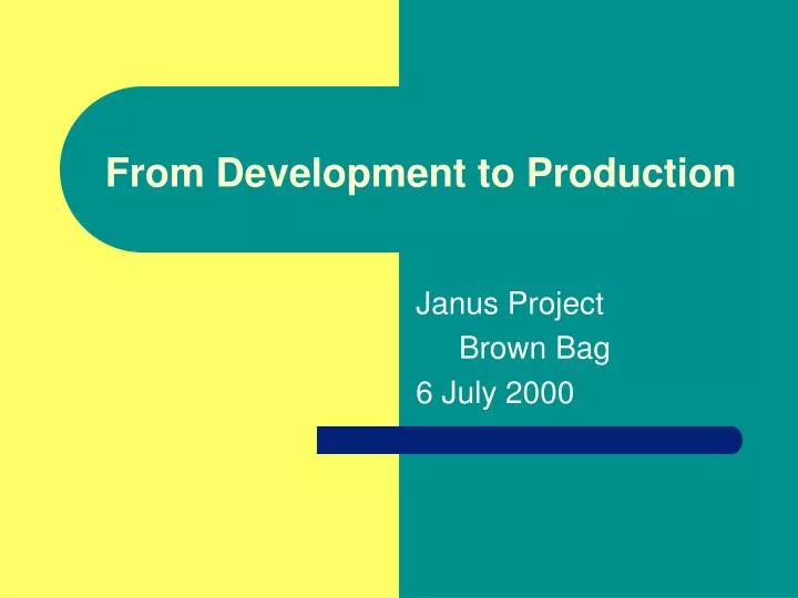 from development to production