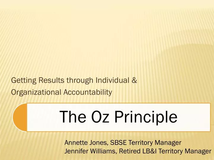 getting results through individual organizational accountability