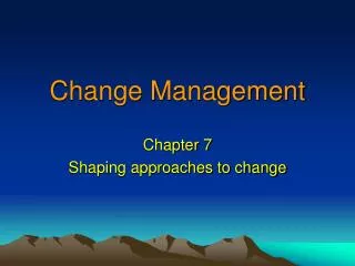 Change Management