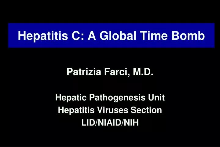 hepatitis c a global time bomb