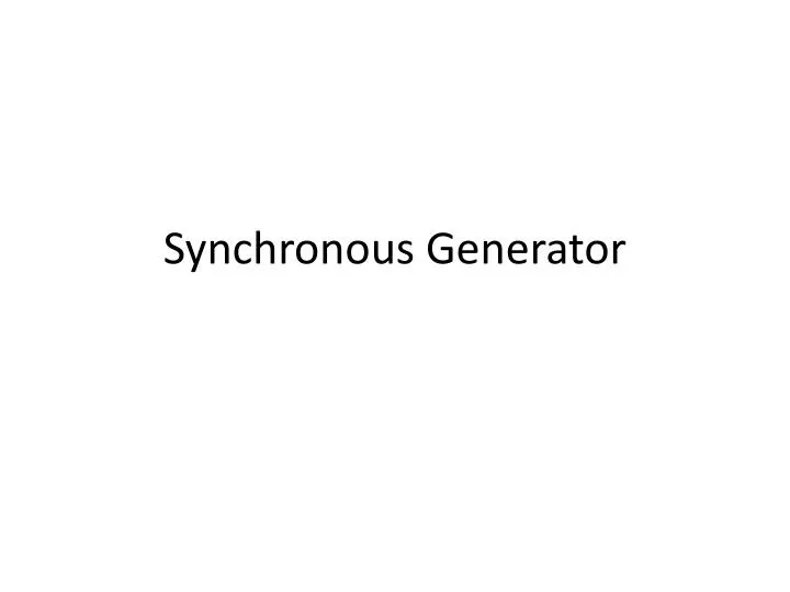 synchronous generator