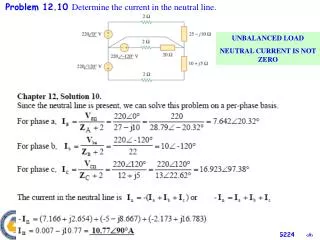 Problem 1 2 . 10 Determine the current in the neutral line.