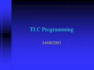 TI C Programming