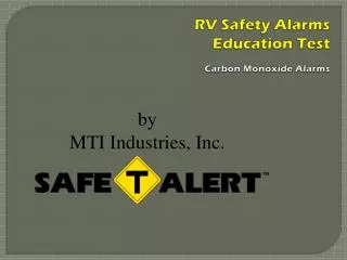 RV Safety Alarms Education Test Carbon Monoxide Alarms