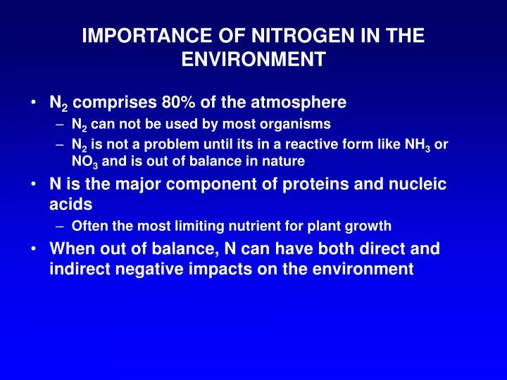 importance of nitrogen in the environment