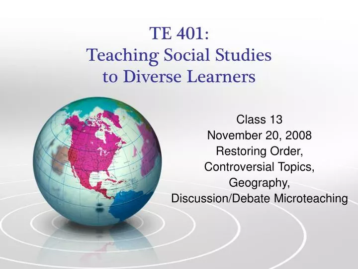 te 401 teaching social studies to diverse learners