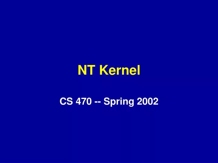 nt kernel