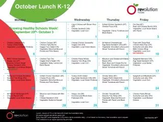 October Lunch K-12