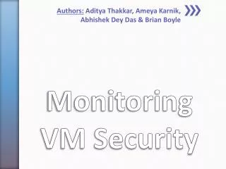 Monitoring VM Security