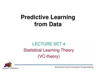 Predictive Learning from Data