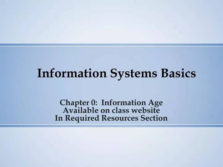 information systems basics