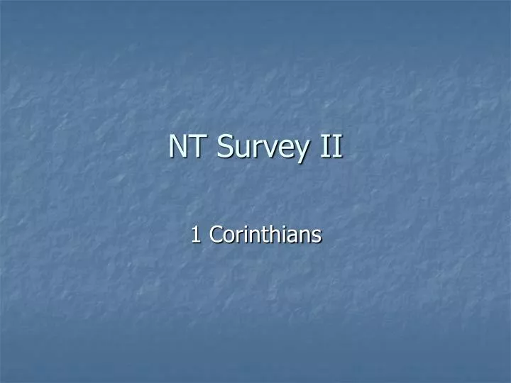 nt survey ii