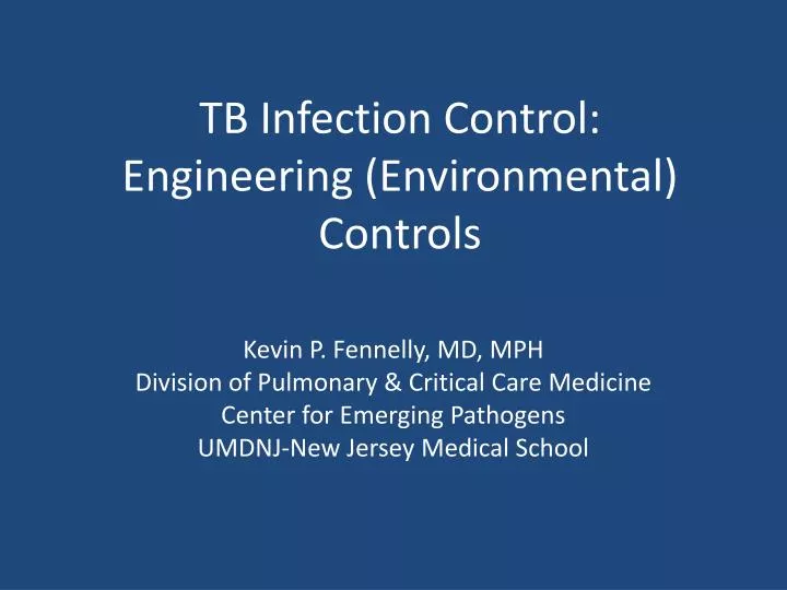 tb infection control engineering environmental controls