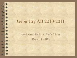 Geometry AB 2010-2011