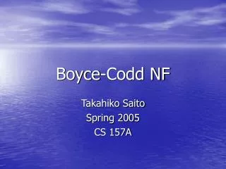 Boyce-Codd NF