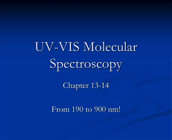 uv vis molecular spectroscopy