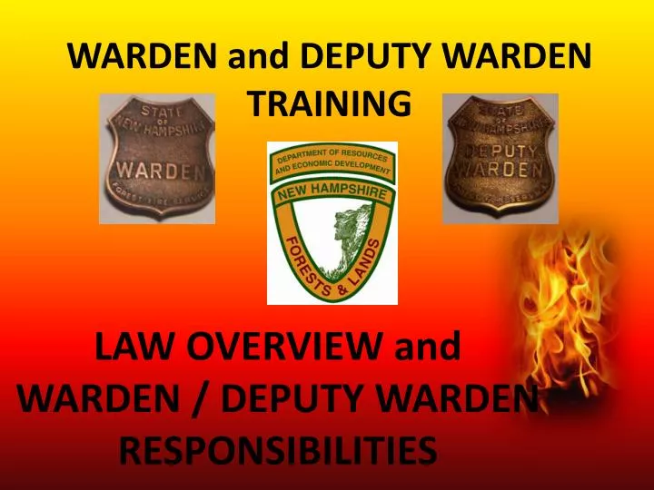 warden and deputy warden training