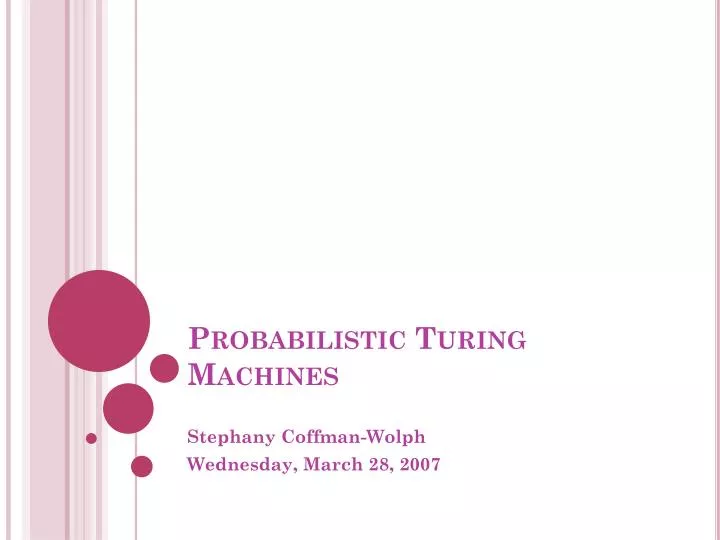 probabilistic turing machines