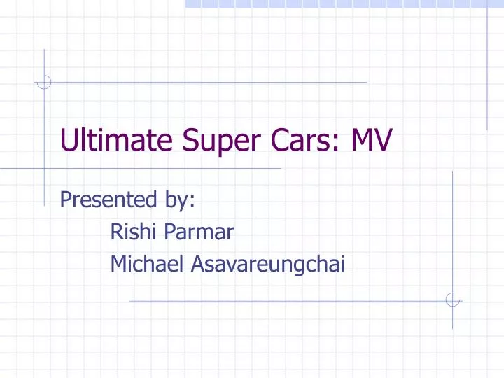 ultimate super cars mv