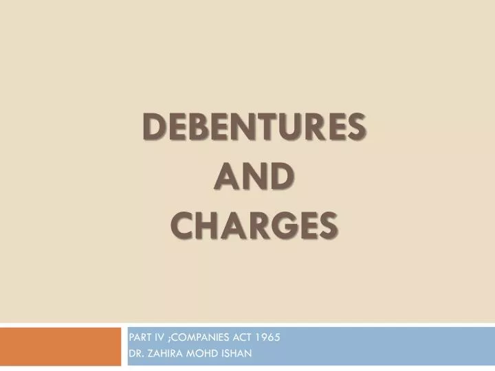 debentures and charges