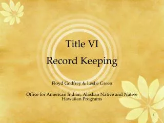 Title VI Record Keeping