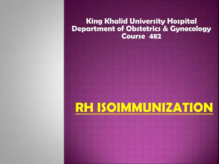 rh isoimmunization