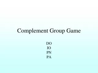 Complement Group Game