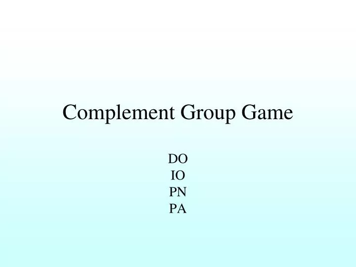 complement group game