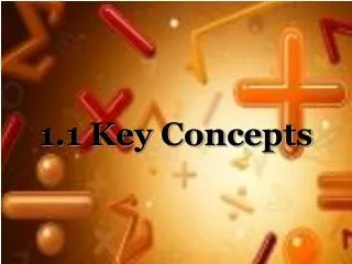 1.1 Key Concepts