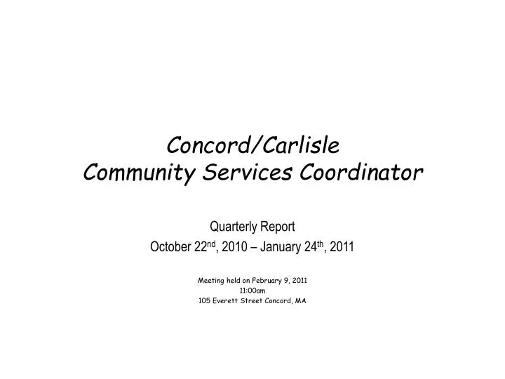 concord carlisle community services coordinator