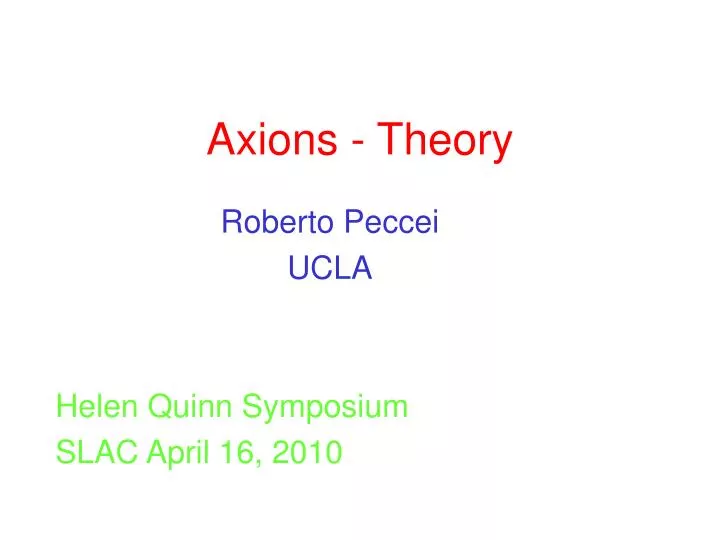 axions theory