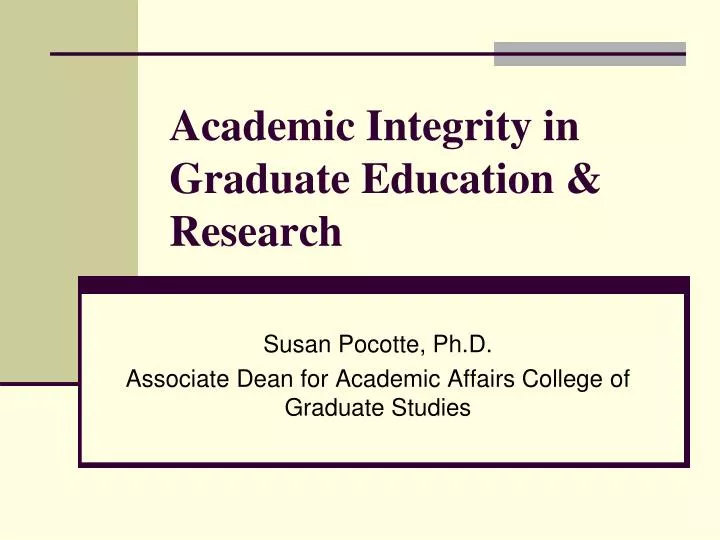 academic integrity in graduate education research