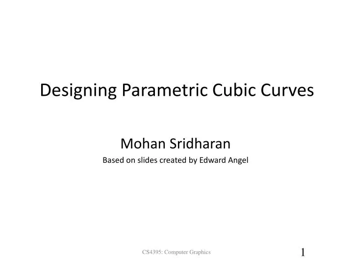 designing parametric cubic curves