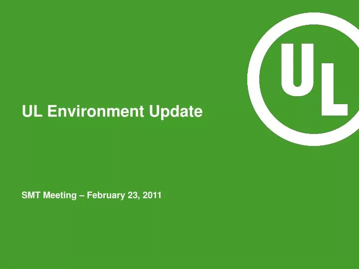 ul environment update
