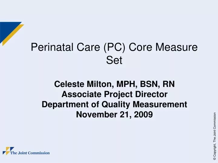 perinatal care pc core measure set